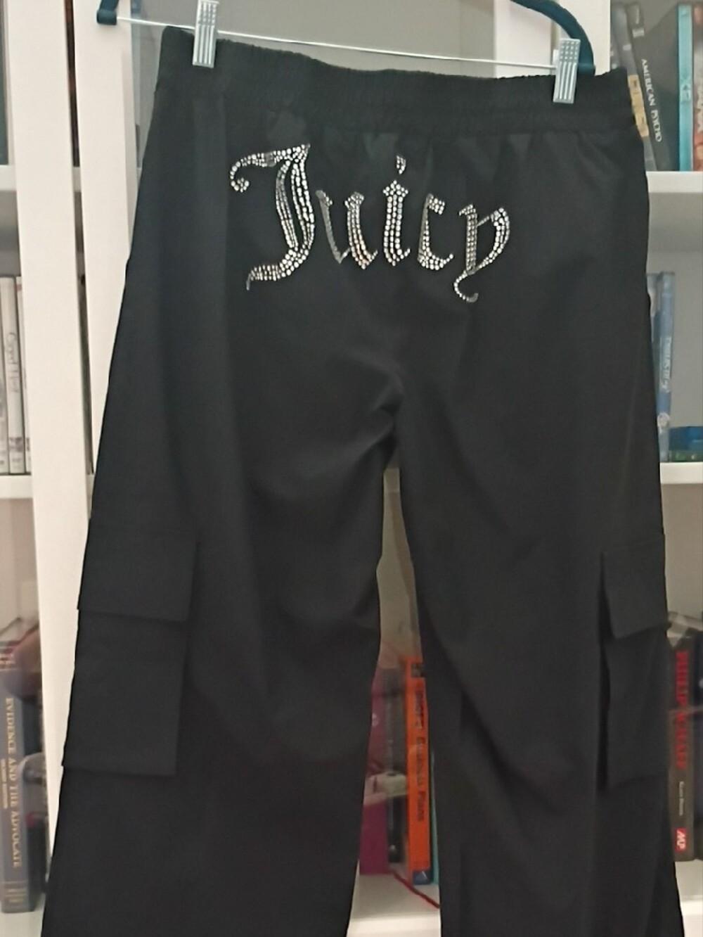 Juicy Couture Black Wide-Leg Cargo Trousers